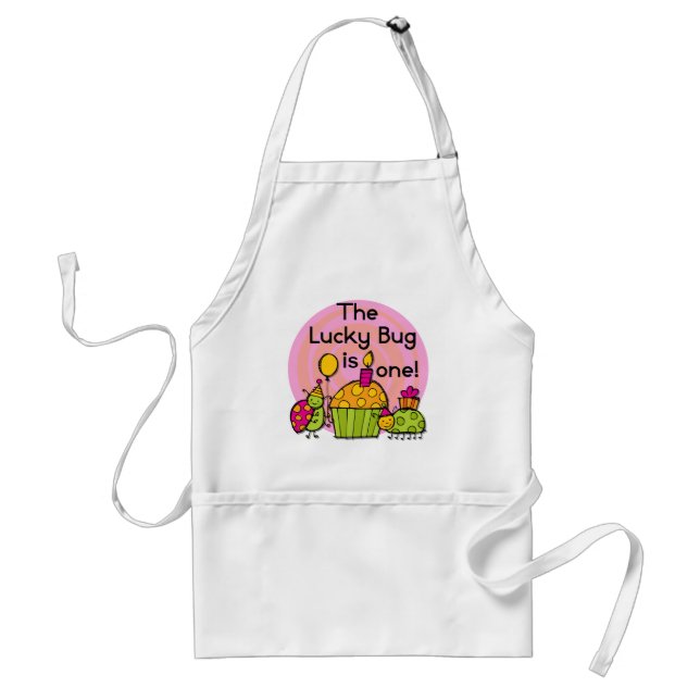 Lucky Bug Cupcake 1st Birthday Tshirts and Gifts Standard Apron (Front)