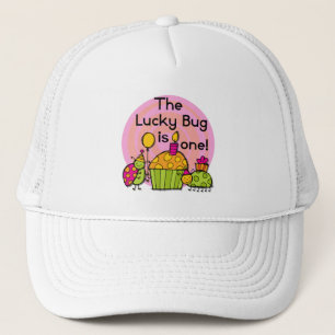 Lucky Bug Cupcake 1st Birthday Tshirts and Gifts Trucker Hat