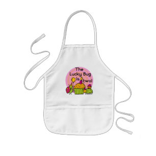 Lucky Bug Cupcake 2nd Birthday T-shirts and Gifts Kids Apron