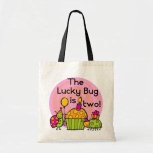 Lucky Bug Cupcake 2nd Birthday T-shirts and Gifts Tote Bag