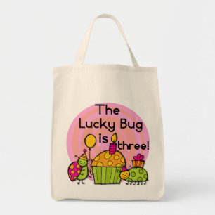 Lucky Bug Cupcake 3rd Birthday Tshirts and Gifts Tote Bag