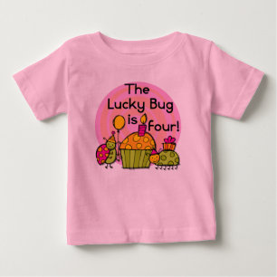 Lucky Bug Cupcake 4th Birthday T-shirts and Gifts