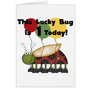 Lucky Bug is One Birthday Tshirts and Gifts
