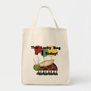 Lucky Bug is One Birthday Tshirts and Gifts Tote Bag