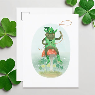 Lucky Bullfrog Cowboy on a Mushroom Postcard