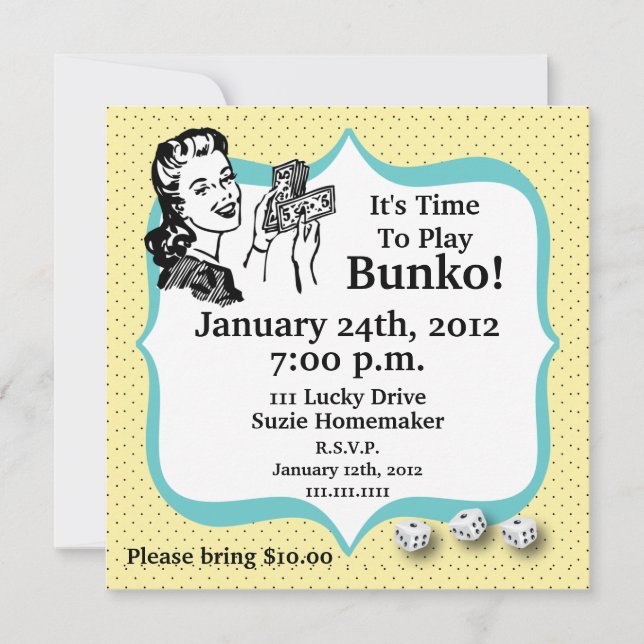 Lucky Bunko Player Invitation by Artinspired (Front)