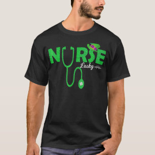 Lucky C Stethoscope Heartbeat Nurse St Patricks D T-Shirt