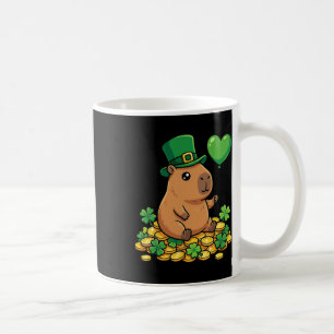 Lucky Capyra St Patricks Day Clover Leprechaun Hat Coffee Mug