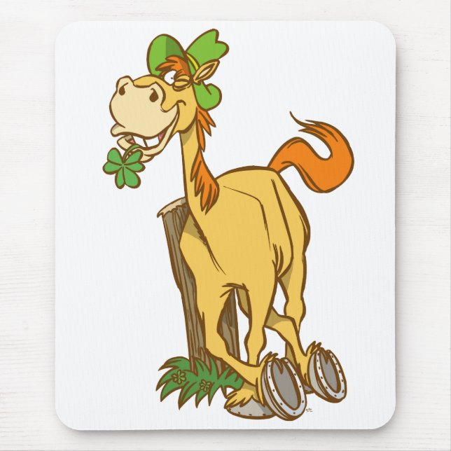 Lucky Cartoon Horse on St Patrick's Day mousepad (Front)