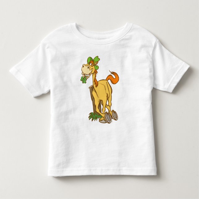 Lucky Cartoon Horse St Patrick's Day  KidsT-shirt Toddler T-Shirt (Front)