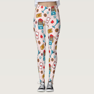 Lucky Casino Night Pattern Leggings