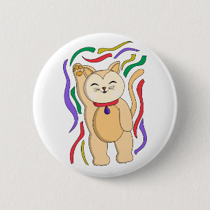 Lucky Cat 6 Cm Round Badge