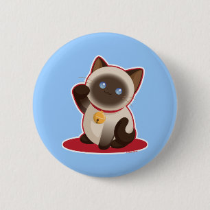 Lucky Cat 6 Cm Round Badge