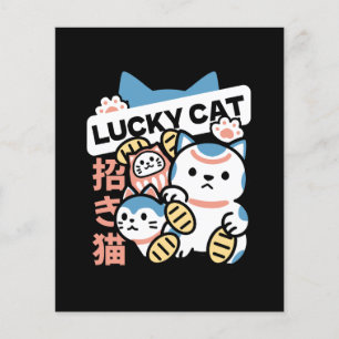 Lucky Cat Art – Maneki Neko with Gold Coin Flyer