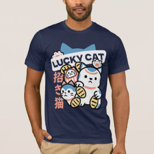 Lucky Cat Art – Maneki Neko with Gold Coin T-Shirt