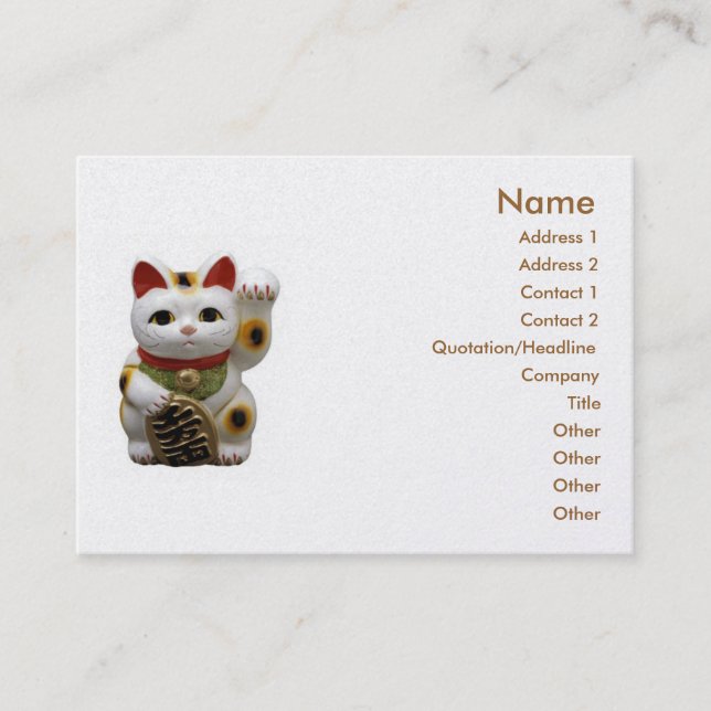 Lucky Cat Business Card (Front)