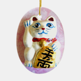 Lucky Cat Ceramic Tree Decoration