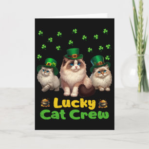 Lucky Cat Crew St Patricks Day Kitten Lover Shamro Card