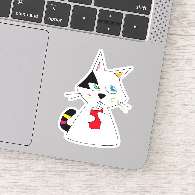 Lucky Cat enjoy drinking Doodle (Detail)