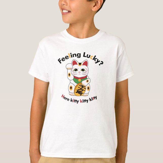 Lucky Cat Kid's T Shirts (Front)