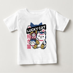 Lucky Cat Maneki Neko – Japanese Fortune Cat Baby T-Shirt