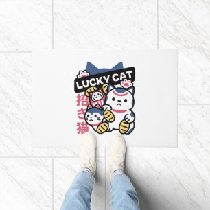 Lucky Cat Maneki Neko – Japanese Fortune Cat Doormat