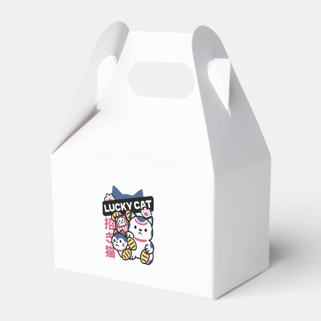 Lucky Cat Maneki Neko – Japanese Fortune Cat  Favour Box (Front Side)