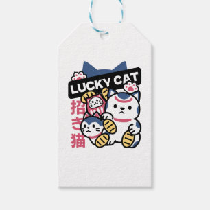 Lucky Cat Maneki Neko – Japanese Fortune Cat  Gift Tags