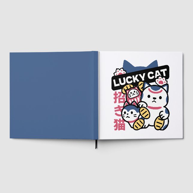Lucky Cat Maneki Neko – Japanese Fortune Cat  Guest Book (Full)