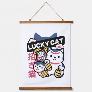 Lucky Cat Maneki Neko – Japanese Fortune Cat Hanging Tapestry