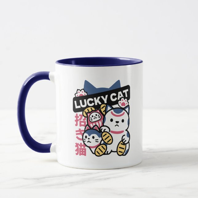 Lucky Cat Maneki Neko – Japanese Fortune Cat  Mug (Left)