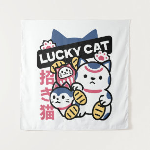 Lucky Cat Maneki Neko – Japanese Fortune Cat Tapestry