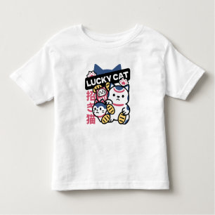 Lucky Cat Maneki Neko – Japanese Fortune Cat  Toddler T-Shirt