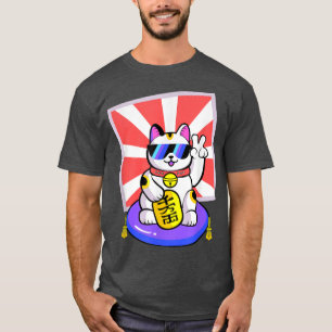 Lucky Cat Maneki Neko Japanese Zen Yoga Funny Cute T-Shirt