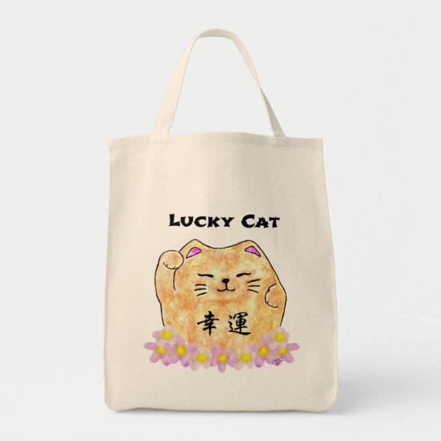 Lucky Cat (Maneki Neko) - "Lucky Cat" Tote Bag (Front)