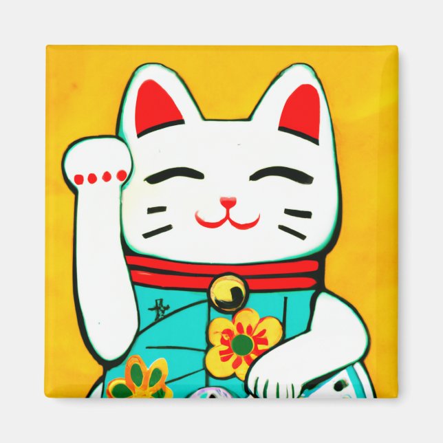 Lucky cat Maneki Neko Magnet (Front)