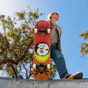 Lucky Cat - Maneki Neko means Beckoning Cat Skateboard
