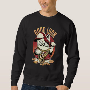 Lucky Cat Maneki Neko Sad Aesthetic Edgy Streetwea Sweatshirt