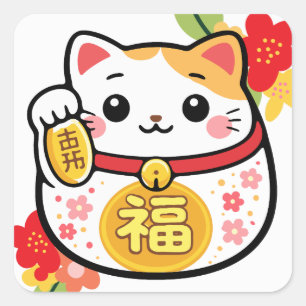 Lucky cat Maneki Neko stickers