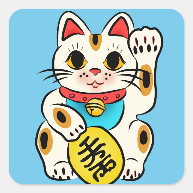 Lucky cat Maneki Neko stickers (Front)