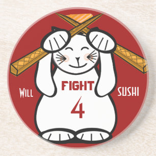 Lucky Cat- Maneki Neko - sushi.. Coasters