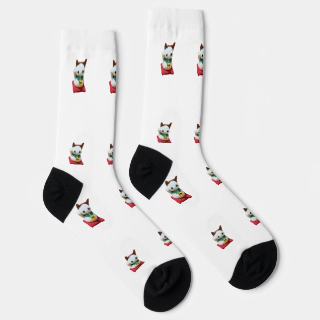 Lucky Cat Pattern Socks (Right)