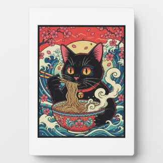 Lucky Cat Ramen Noodle Art Plaque