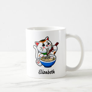 Lucky Cat Ramen- Personalised Coffee Mug