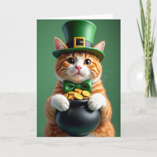 Lucky Cat St Patricks Day Card