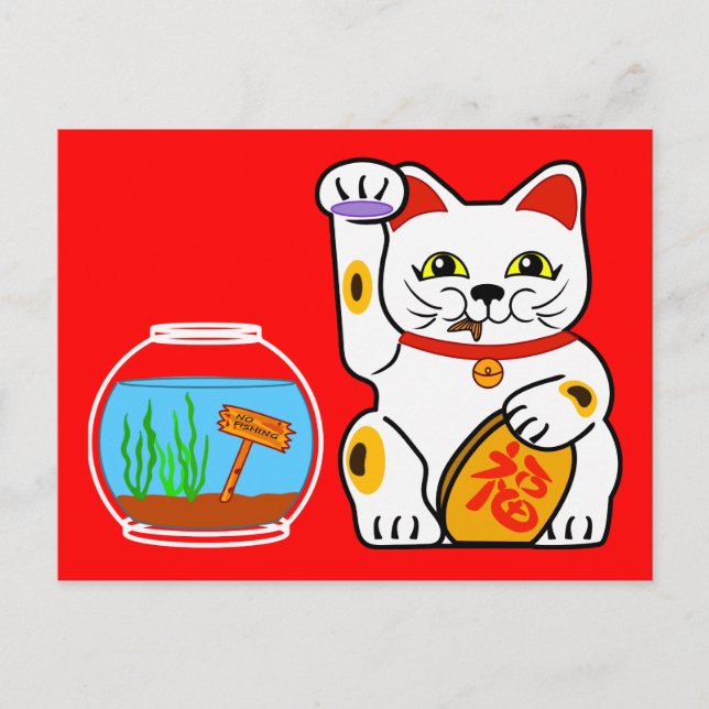 Lucky Cat. Unlucky Fish Postcard (Front)