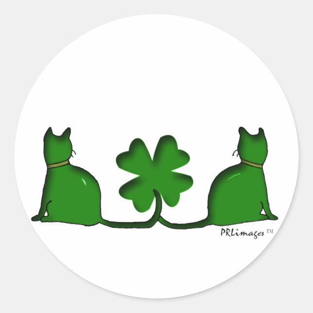 Lucky Cats Classic Round Sticker (Front)