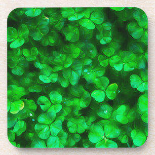 Lucky Celtic Irish Green Shamrocks Coaster