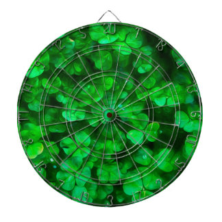 Lucky Celtic Irish Green Shamrocks Dartboard