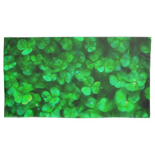 Lucky Celtic Irish Green Shamrocks Pillowcase